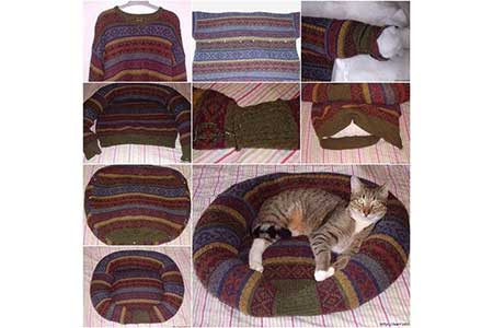 DIY Sweater Cat Bed